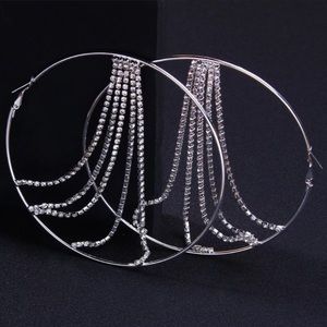 Rhinestone Oversized Hoop Earrings